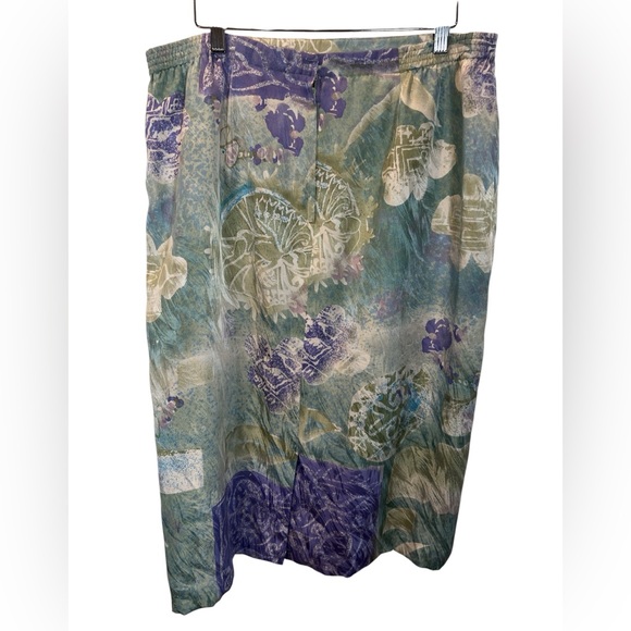 VTG Anne Crimmins for UMI Collections 100% Silk Skirt Suit Set Size 16 Abstract - Picture 5 of 8